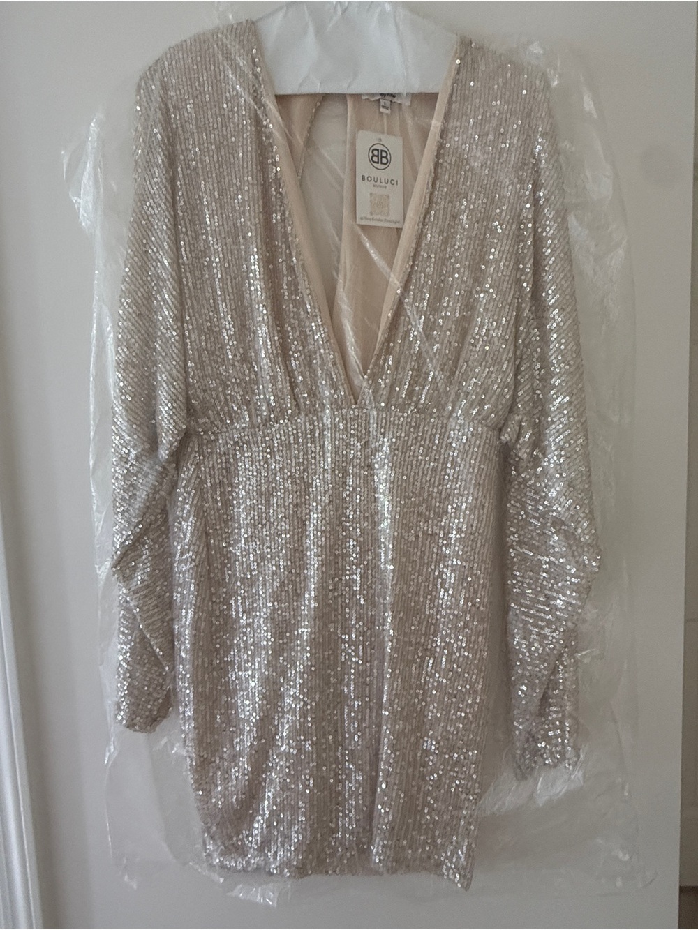 New Years Eve Sequin V-Neck Dress